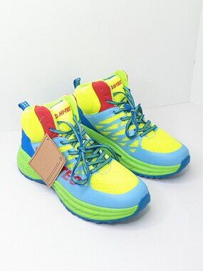 Hi-Tec Destructor Logo Hiking Boots, Blue/Lime/Yellow, Men's 8.5 M